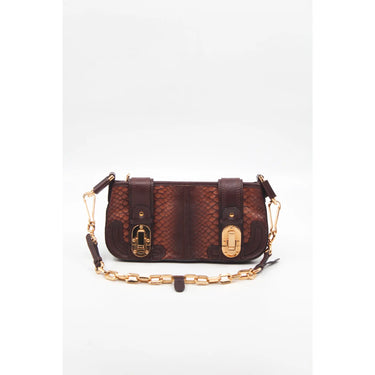 Sac Pochette Chloé Python Marron